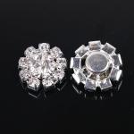 Bridal Metal Flower Shape Clear Color Crystal Button Luxury Shank Fancy Crystal