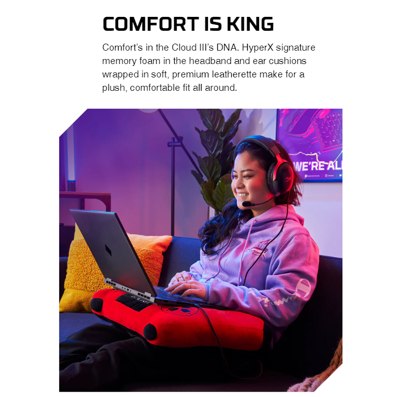 Hy-perX Cloud 3 III Wired Gaming Headset With DTS Sound Mic USB Noise-Cancelling Headphone for PC PS Xbox Switch Earphone