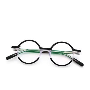China Black Artisanal Personality Acetate Titanium Glasses Fad Retro Frame MR 98031 factory