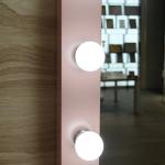 Single Sided Full Length Hollywood Mirror Pink Metal Framed Full Body Vanity