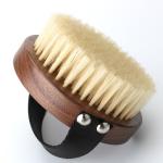 Walnut Bath Dry Brush Organic Vegan Sisal For Boay Round Hand Brush