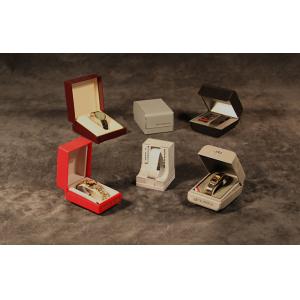 Unique design brown wooden watch box with PU leather outside