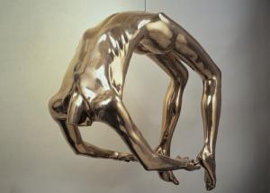 China Contemporary Stainless Steel Gymnast Sculpture For Outdoor Indoor Decoration factory