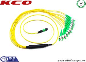 China MPO APC to 12 FC APC Fibre Optical Patch Cable / 12 Cores Optical Fiber Jumpers factory