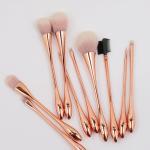 Golden Eyeshadow Brush Set , Custom Makeup Brush Set With Brush Holder
