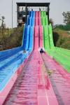Multi - Lanes Rainbow Custom Water Slides For Aqua Park Fiberglass Material