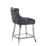Restaurant Leisure Velvet Upholstered Bar Stools With Stainless Steel Legs