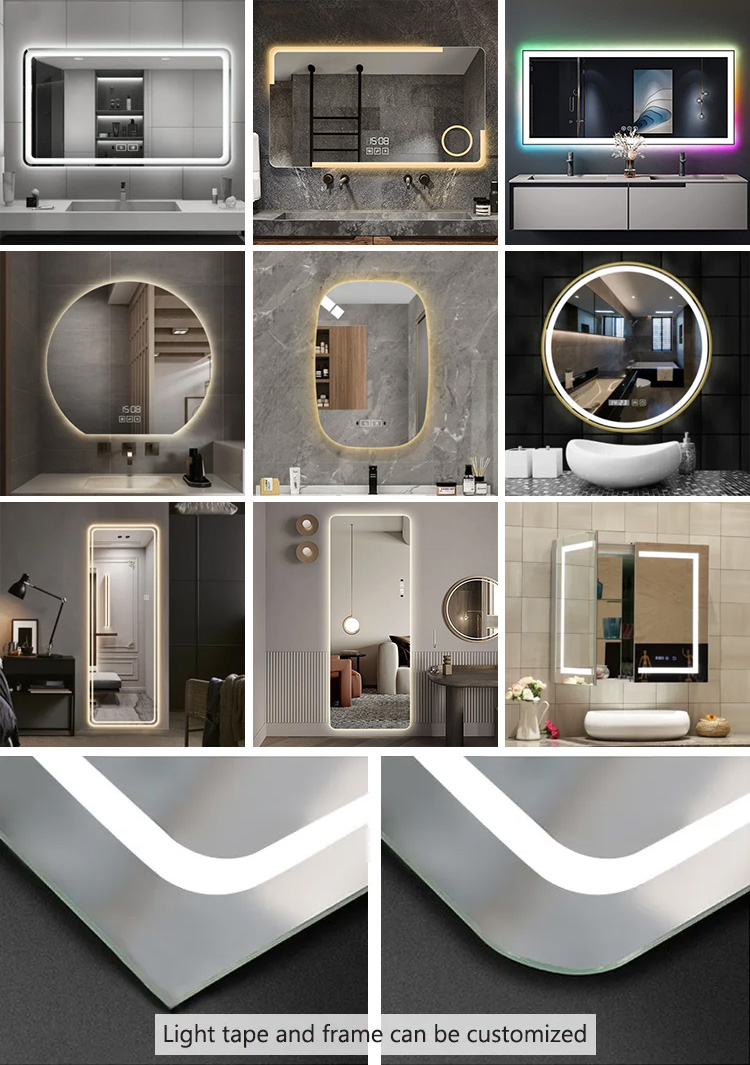 Frameless LED Oval Bathroom Mirror 3000K - 6000K LED Touch Sensor Mirror For Hotel