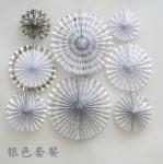 Custom silver folding fan festival festive supplies paper fan Birthday party