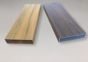 China High Precision Seamless Aluminium Tube Profiles Wood Color Surface Decoration factory
