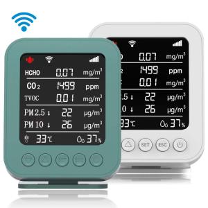 China LoRa Connected HCHO Smart Air Quality Monitor Meter 5V 2A 85dB factory