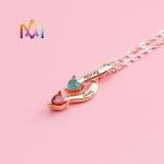 Engravable Stainless Steel Necklace With Birthstone Inlayed Pendant