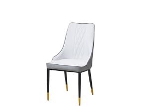 China Modern Stainless Steel Leather Padded Dining Chairs factory
