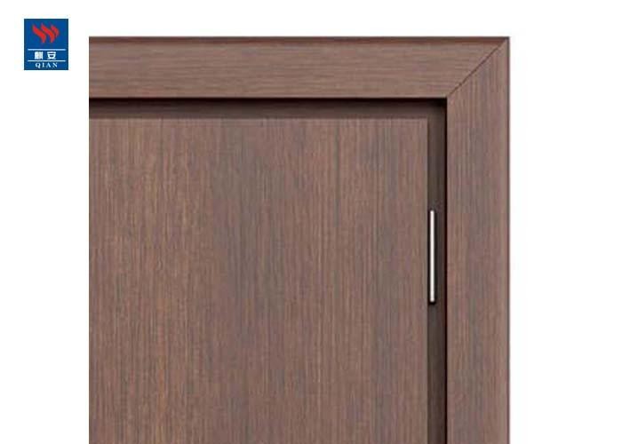 Classic Black Walnut Veneer Fireproof Wooden Glass Door