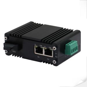 China Industrial 2 Port PoE Media Converter Durable Design and Easy Mounting on DIN Rail or Distribution Boxe factory