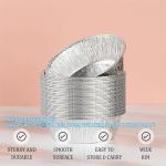 6.5'' Inch Round Tin Foil Pans Disposable Aluminum, Freezer & Oven Safe - For