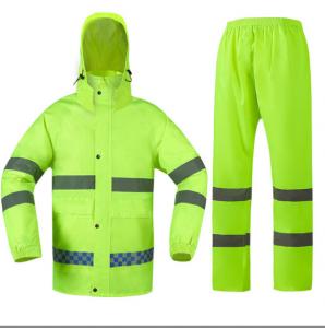 China Reflective PPE Safety Wear Warning Split Safety Waterproof Rain Poncho on sale
