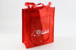 Red Color Non Woven Tote Bag , Non Woven Promotional Bags Front Pocket
