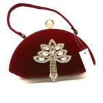 Dinner Evening Clutch Handbag Red Fluff Fabrics Inlaid Diamond Stream Soviet