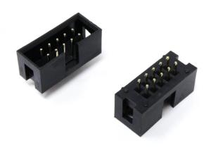 China Black Through Hole Male Socket / 2.54mm Straight Male Box Header Connector on sale