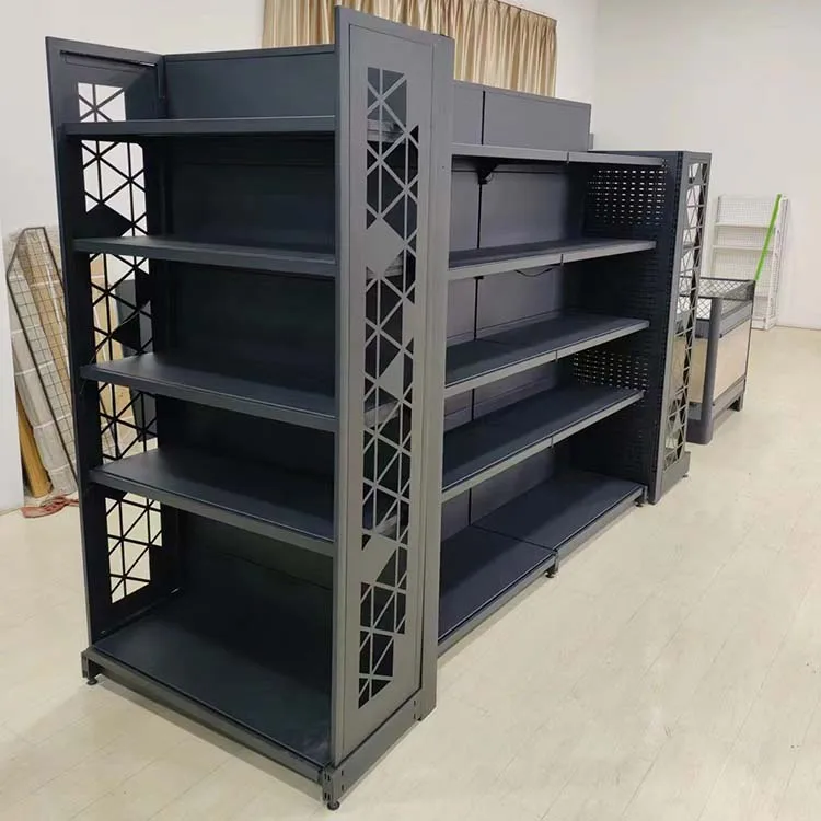 Factory custom color size heavy duty gondola racks gondola shelving double-sided