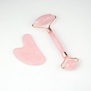 China Rose Quartz Anti Aging Body Double Facial Jade Roller factory