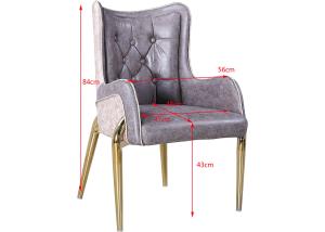 China Modern 47cm 56cm Armrest Faux Leather Dining Chairs factory