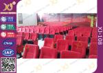Movable Folded Church Furniture Chairs Electrostatic Spraying Feet Floor Mounted