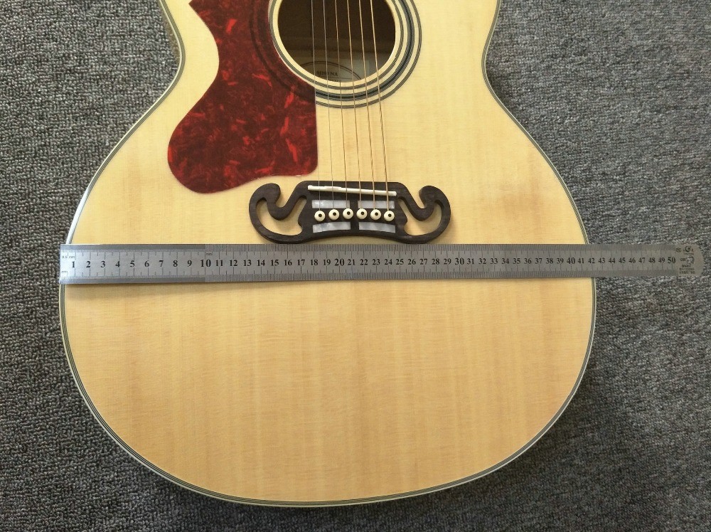 Left hand Acoustic Guitar 43 inches SJ200 Maple Acoustic Guitar Back / Side Tiger Stripes