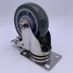 Lockable Brake SS Caster Wheel 4 Inch For Corrosive Environment