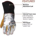 Yellow Black Weld Glove Reflective Waterproof 4 Layer Heat Shield Welding Glove