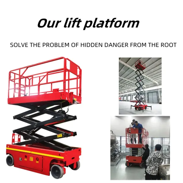 Chinese Factory Lifting Equipment Electric Self Propelled Hydraulic Aerial Work Platform Scissor Lift Table Platform