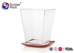 FDA LFGB Square Clear Plastic Dessert Cups 5Oz Ps Material Washable