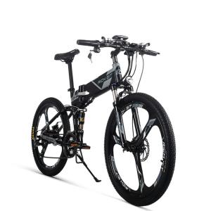 China EU STOCK 26 Inch Wheel Folding Electric Bike Full Suspension Rich Bit Top 860 Manual 36v 250w 12.8Ah factory
