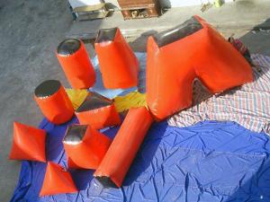 China Red 0.6mm PVC Tarpaulin inflatable Paintball bunker for paintball sports factory