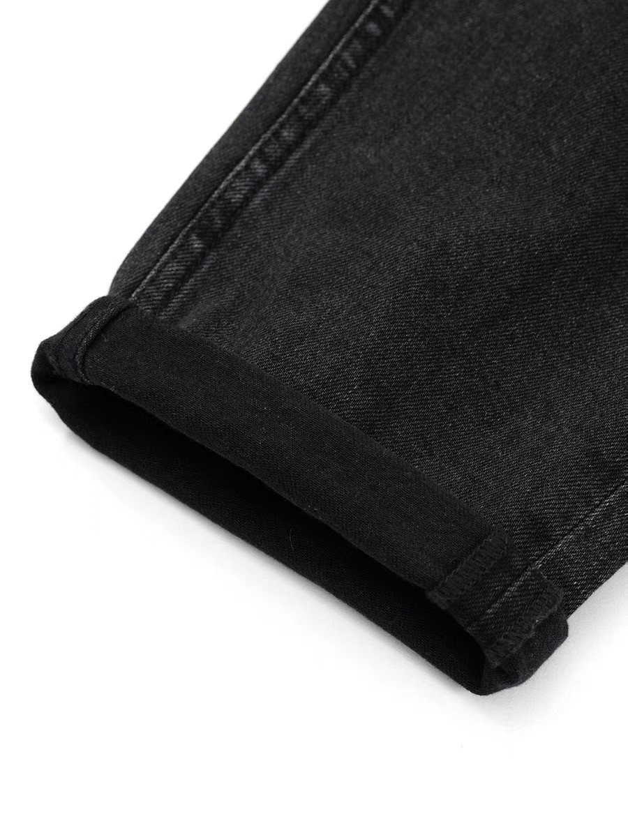 Breathable Sulfur Black Cotton Denim Fabric Cloth 170cm 11.5 Oz