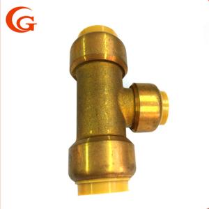 China 90degree Push To Connect Pex Copper CPVC Brass Tee Fitting factory