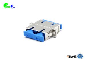 China SM SC UPC Duplex Metal Fiber Optic Adapter With Flange 0.2dB Low Insertion Loss factory