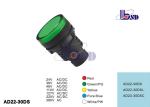 Professional Green Led Indicator Light Led Voltage Indicator AD22-30DS