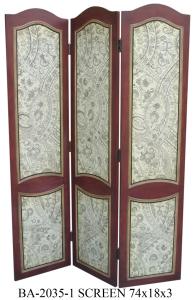 China Rubber Wood Gilding Tri Fold Screen Room Divider For Restaurant factory