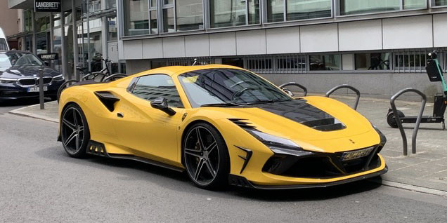 For Ferrari F8 Carbon Fiber Body Kit F8 Upgraded KEYVANY Style Front Shovel Diffuser Spoiler Body Kit