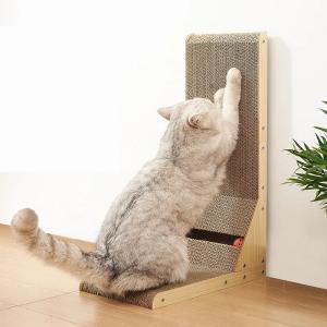 China Detachable L Shaped Cat Scratcher Corrugated Cardboard Scratching Post factory