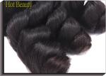 SGS Double Drawn Human Hair , Natural Color 1B Original Human Funmi Romance Hair