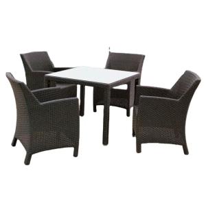 China Star hotel outdoor furniture waterproof wicker dining set 4 seating garden furniture outdoor rattan table---8086 factory