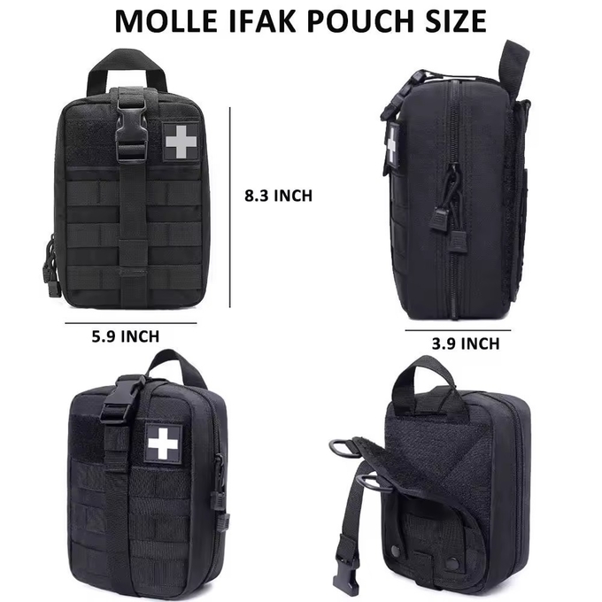 74 Piece Upgrade Tactical Molle Ifak Trauma First Aid Kit Pouch Rip Away Refill Supplies For Survival Camping Hiking Tra