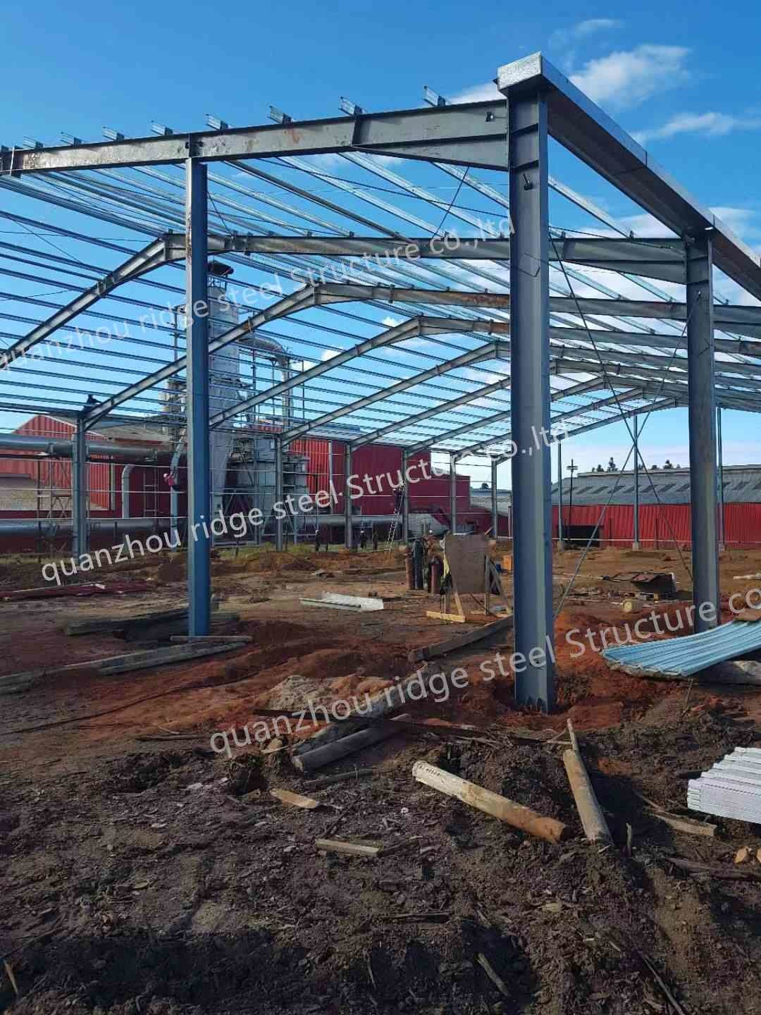 Pre-Engineered Metal Building Material Kits Prefabricated Middle Size Light Steel Structure Factory Warehouse