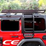 Jeep Wrangler JL JK Roof Rack Tray with Wind Fairing and Aluminum Alloy Luggage