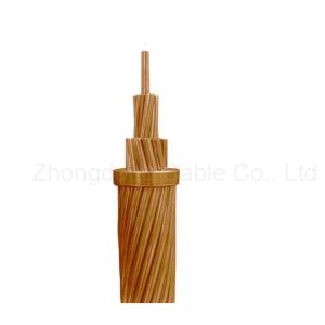 China High Voltage Bare Copper Overhead Conductor Solid Flexible 10~185mm2 factory