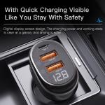 PD QC Digital Display Fast Charging Car Charger Transparent 125W 65W 30W