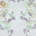 Beautiful Green 3D Embroidery Lace Fabric 20% Polyester For Evening Dresses